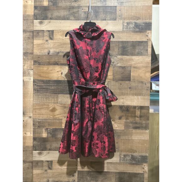 Jessica Howard Black & Red Jacquard Cocktail Dress – Size 16 – - Picture 9 of 10